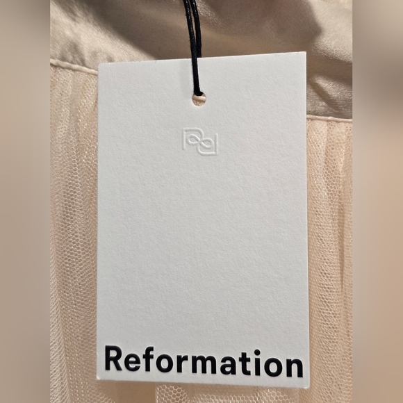 Reformation Prisca Elegant Cream Tulle Skirt Size M - Picture 12 of 17